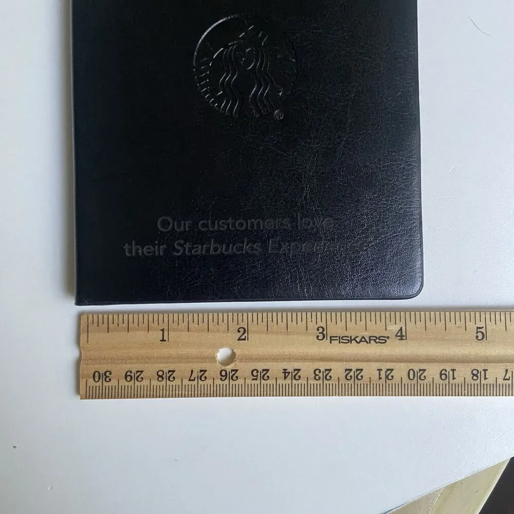 Starbucks Passport Holder Wallet Black RFID-Blocking Protection Tech Embossed